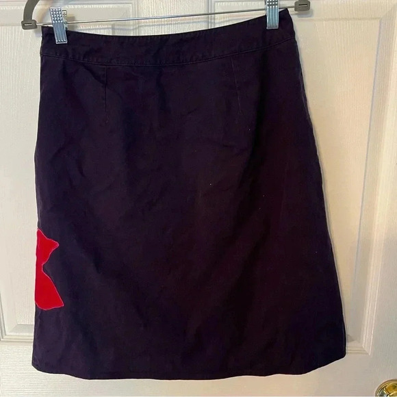 Boden Women’s Purple A Line Midi Skirt with Velvet Rose Appliqué US Size 6 GUC - Picture 3 of 10